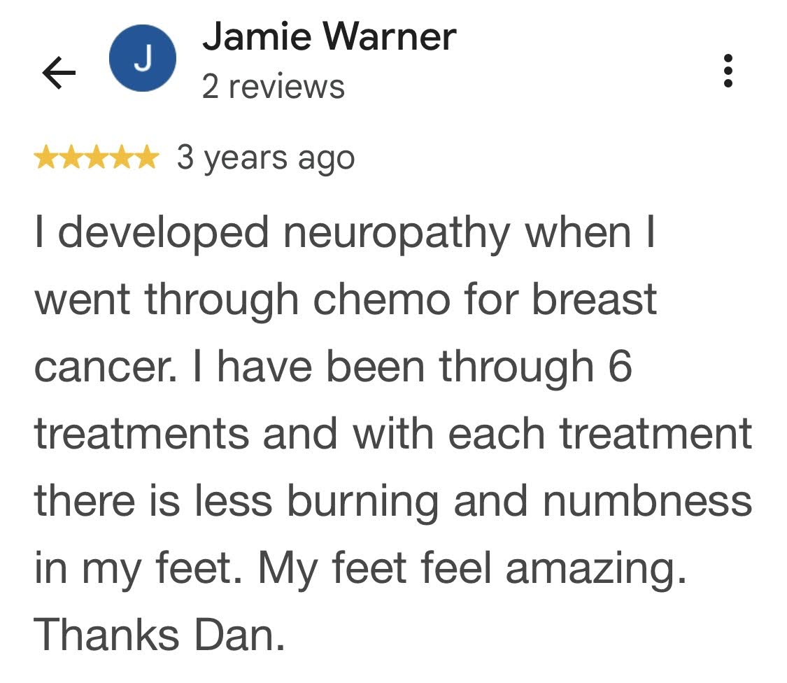 Five-star Google review from Jamie Warner